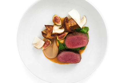 Trombley’s Chestnut Crusted Venison Loin with Ginger Plum Sauce
