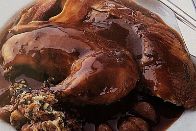 Suh’s Roasted Pheasant with Lingonberries and Chestnut Sauce